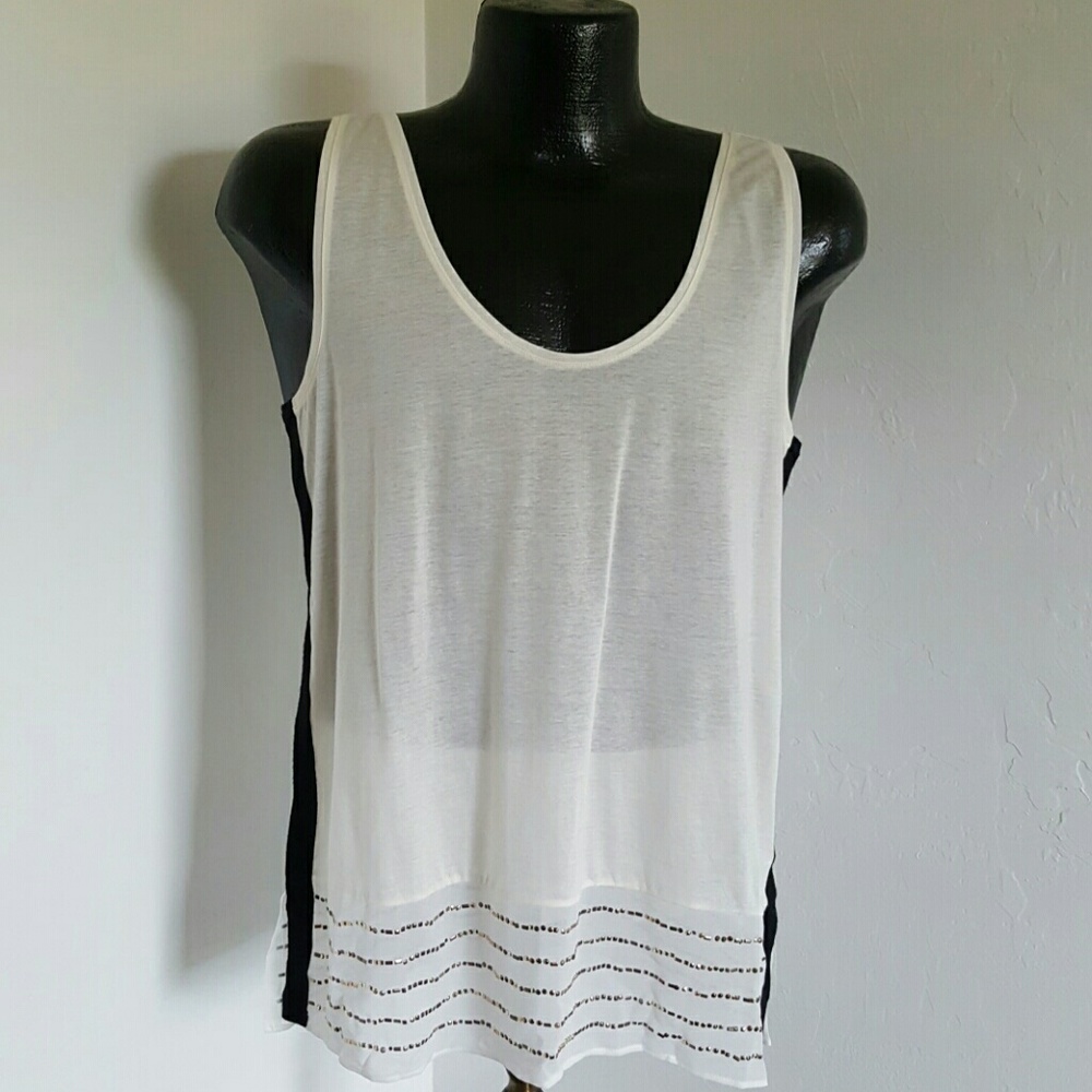 J.Crew women top tunic trimming cream size M